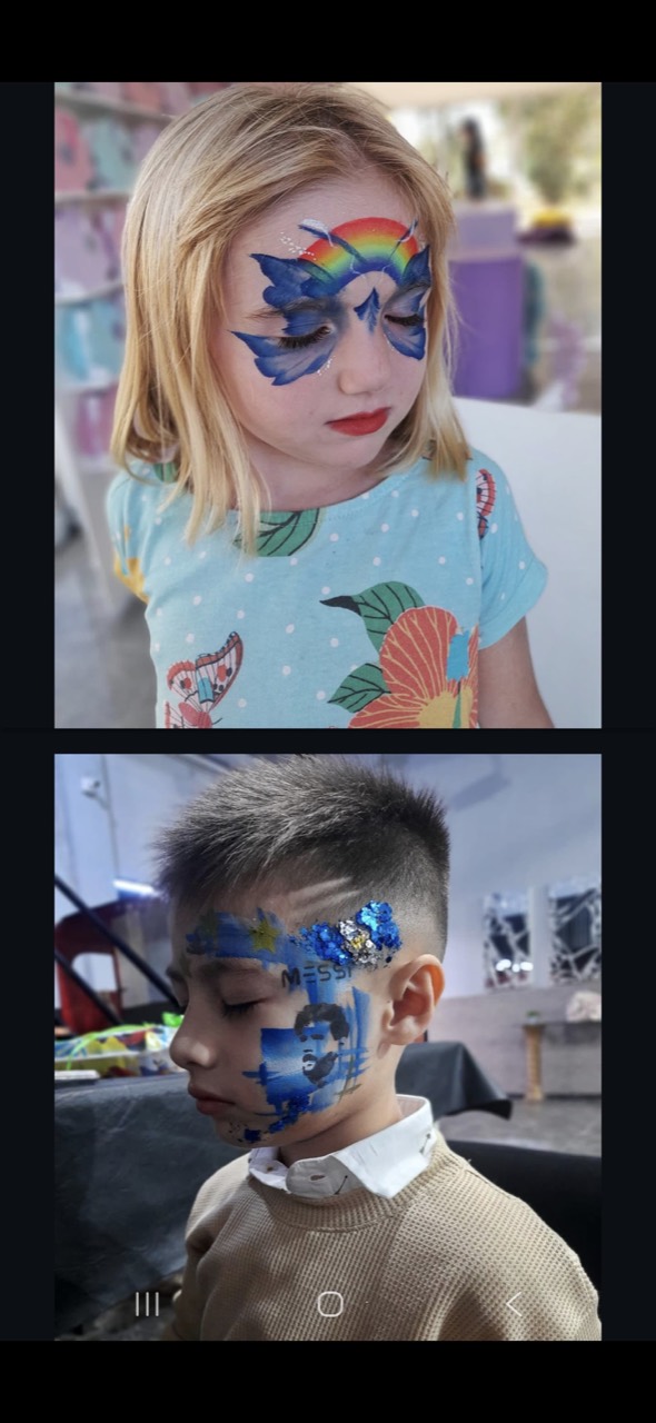 Maquillajes de colores en una fiesta